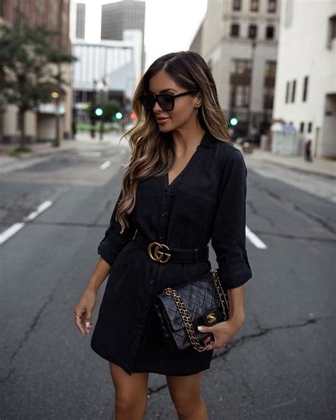 black dress with gucci belt|high waist Gucci belt.